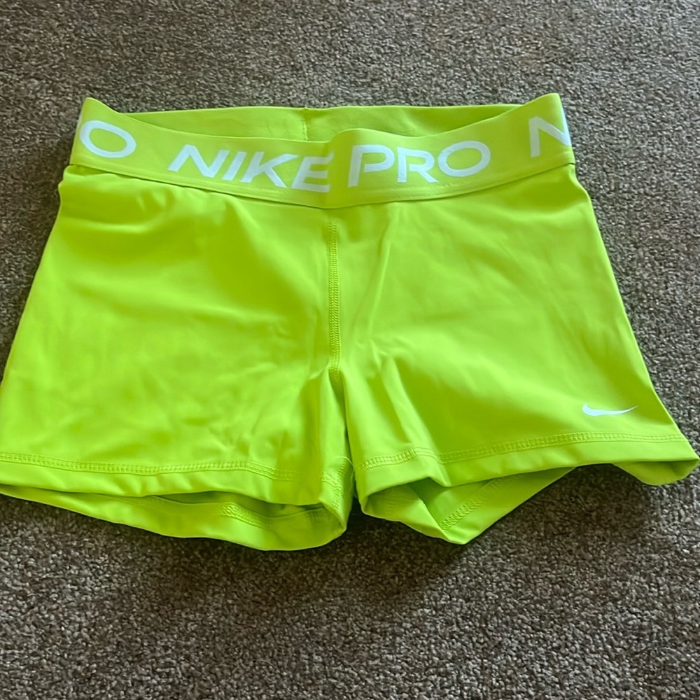 Nike Pro 3” Neon Yellow Medium Spandex Shorts